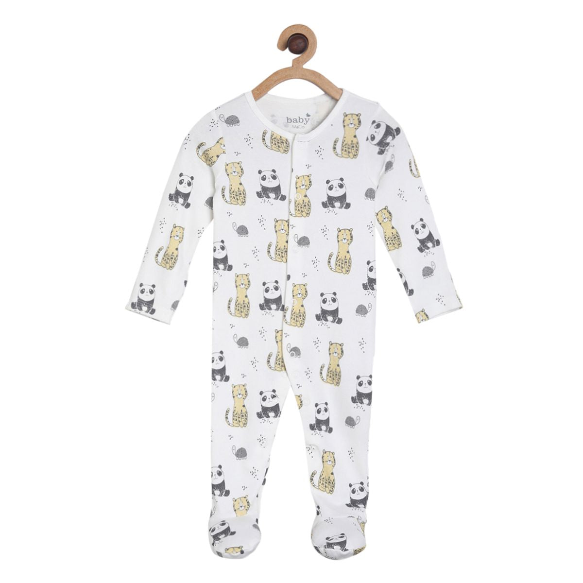 Baby Boys Printed Sleepsuit Pack of 2, Grey & White
