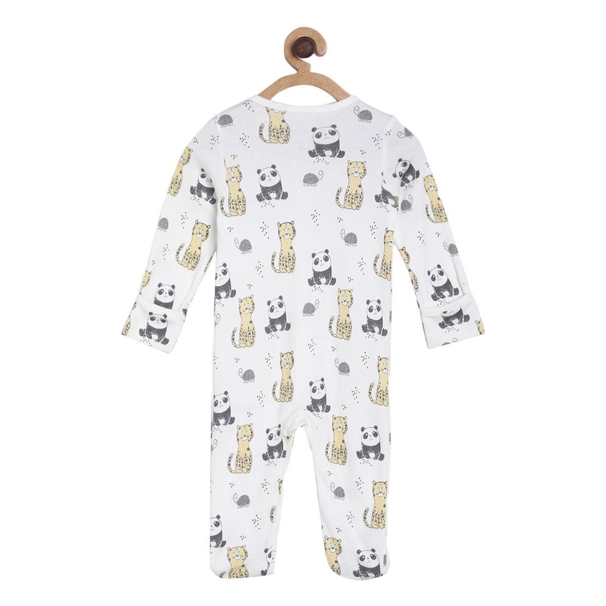Baby Boys Printed Sleepsuit Pack of 2, Grey & White