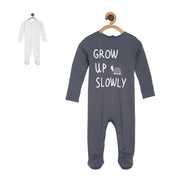 Pack of 2 sleepsuit - navy blue & white for New Born