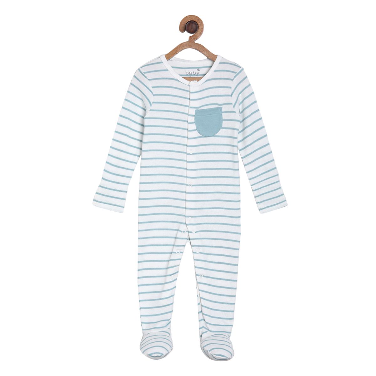 Pack of 2 sleepsuit - dark grey & white for New Born