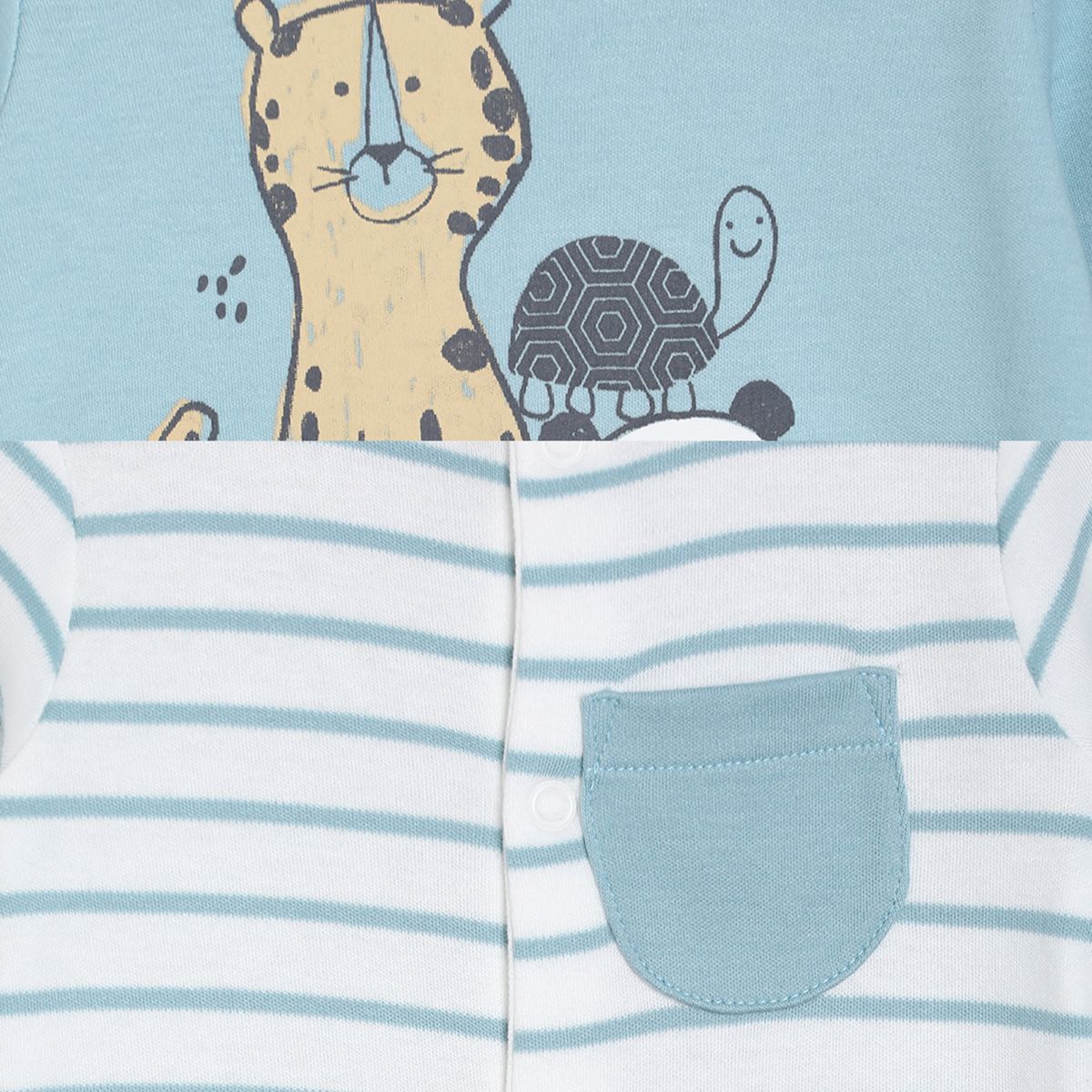 Pack of 2 sleepsuit - dark grey & white for New Born