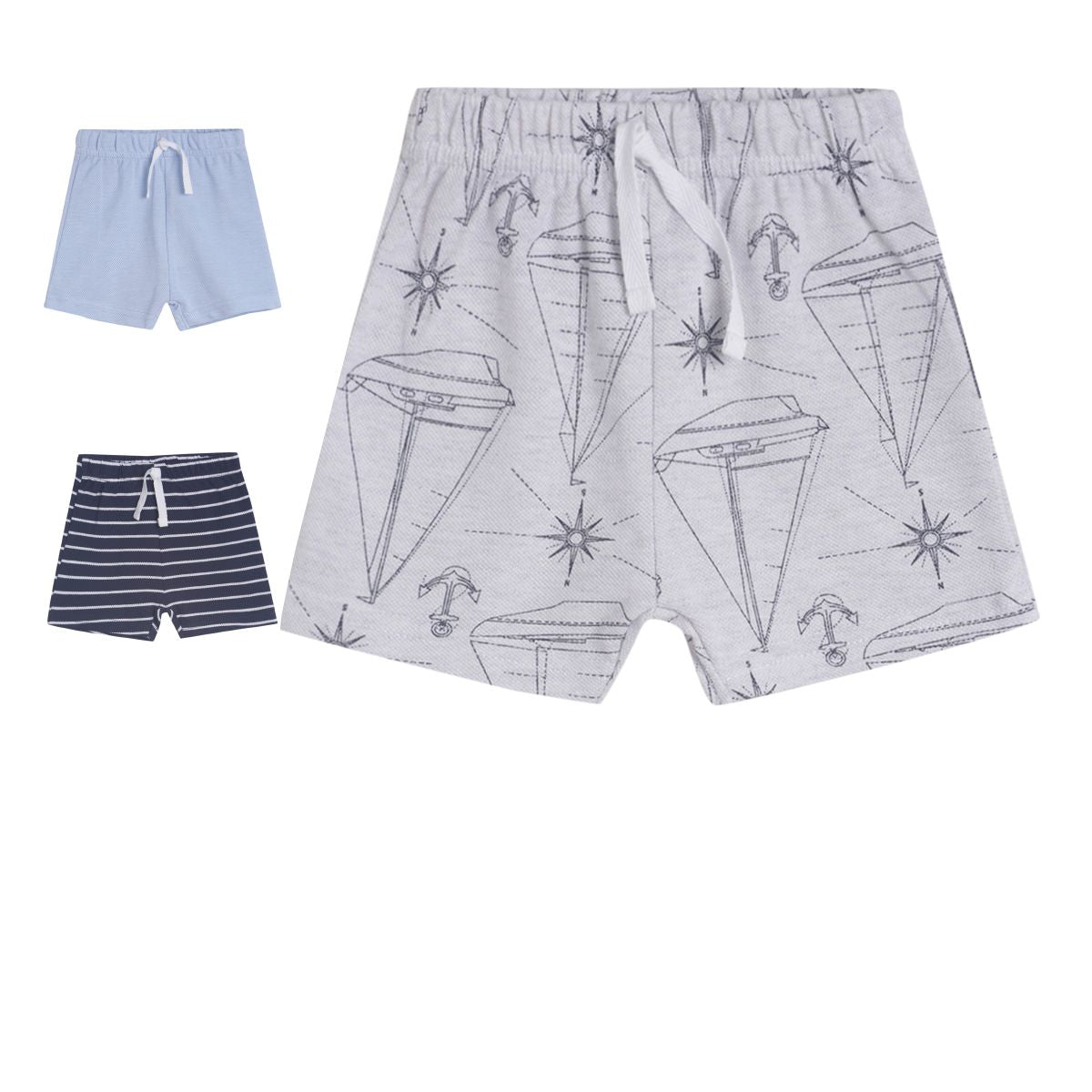 Pack of 3 shorts - skyblue for 0-3 Months