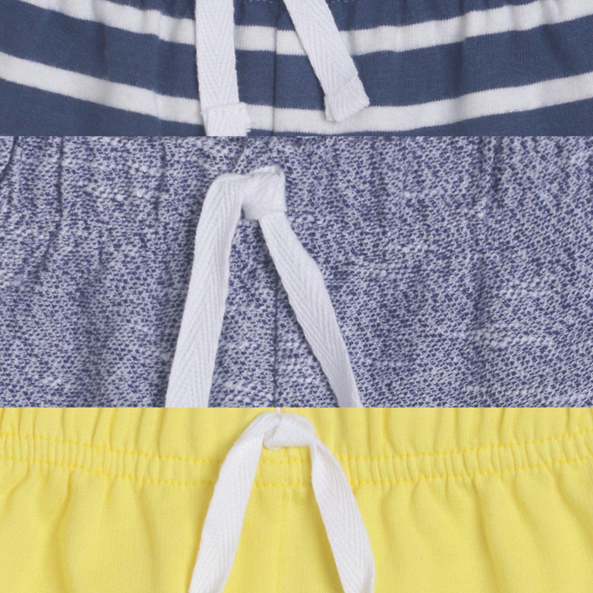 Pack of 3 shorts - dark blue & white for 0-3 Months