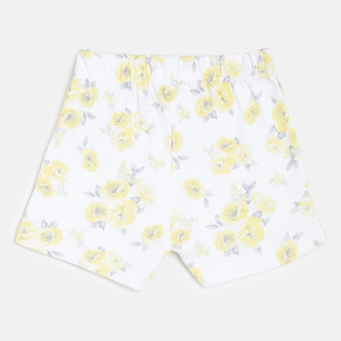 Baby Girls Grey, Yellow & White Cotton Printed Shorts Pack of 3 Regular Fit Casual Shorts