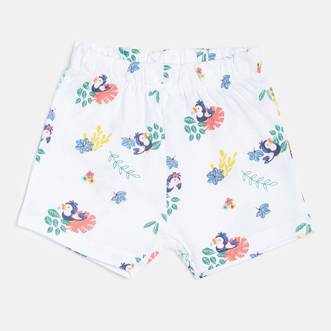 Baby Girls Green, White & Multicolor Cotton Printed Shorts Pack of 3 Regular Fit Casual Shorts