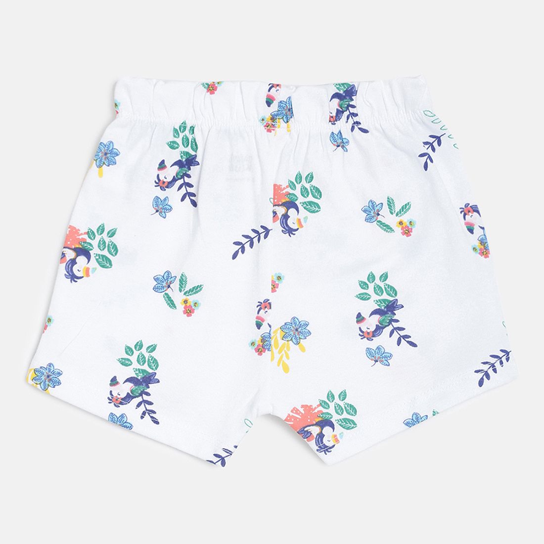Baby Girls Green, White & Multicolor Cotton Printed Shorts Pack of 3 Regular Fit Casual Shorts