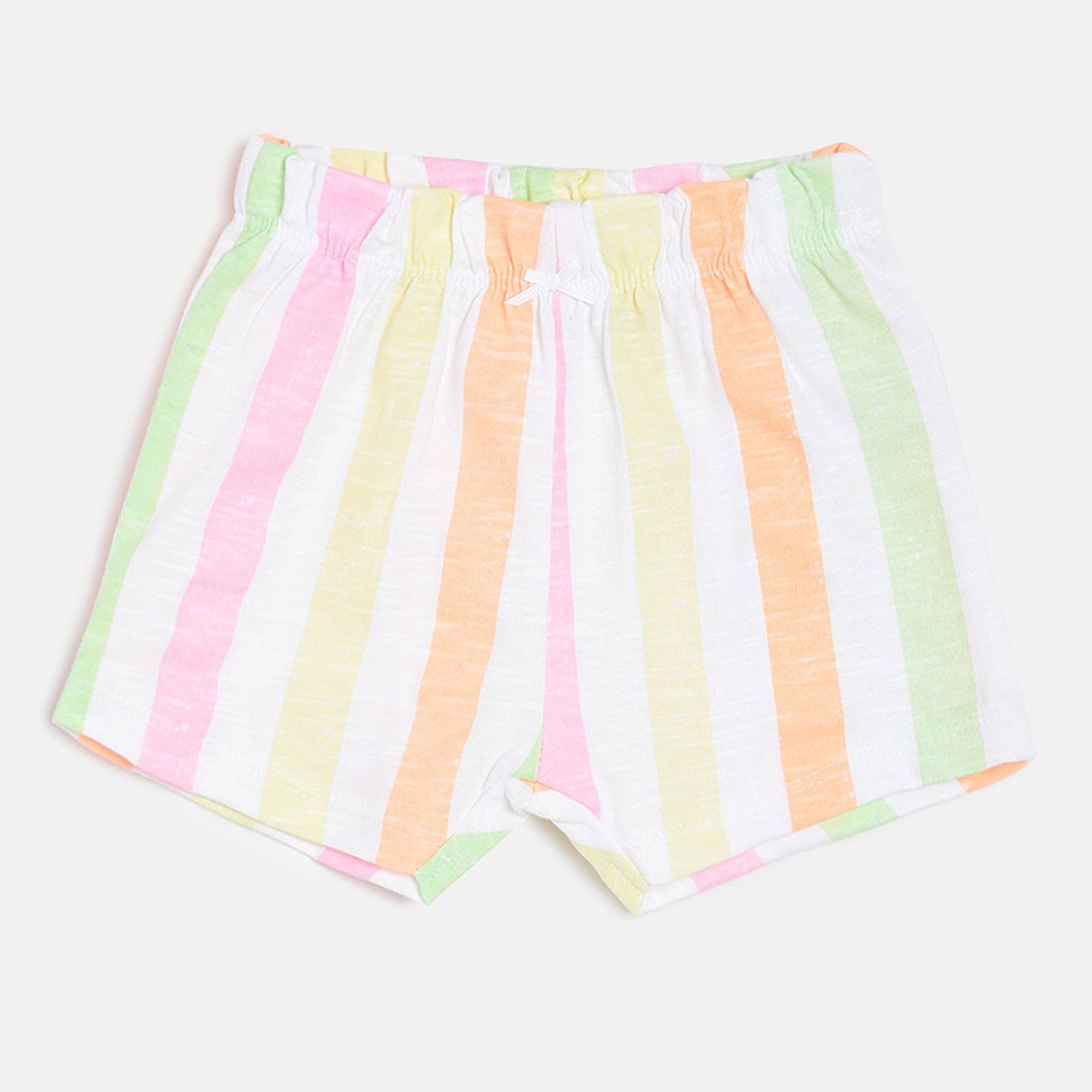 Baby Girls Green, White & Multicolor Cotton Printed Shorts Pack of 3 Regular Fit Casual Shorts
