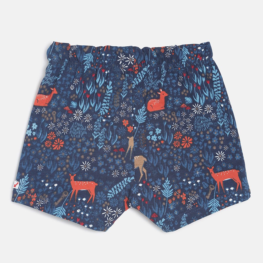 Baby Girls Blue, Peach & Navy Cotton Printed Shorts Pack of 3 Regular Fit Casual Shorts