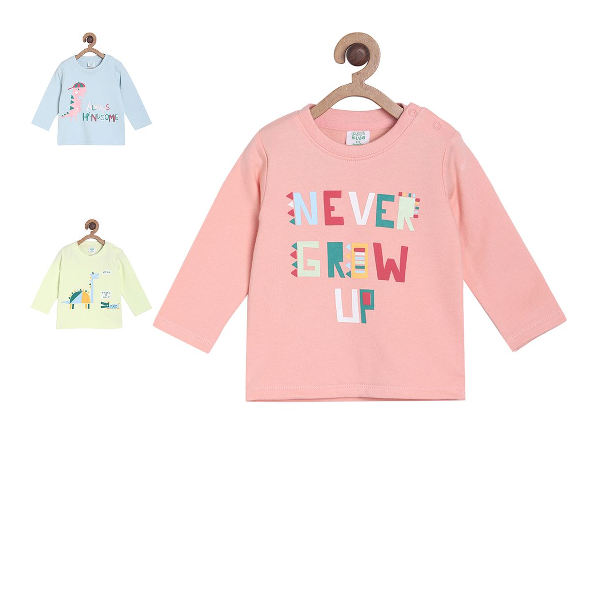 Pack of 3 knit tee - baby pink for 0-3 Months