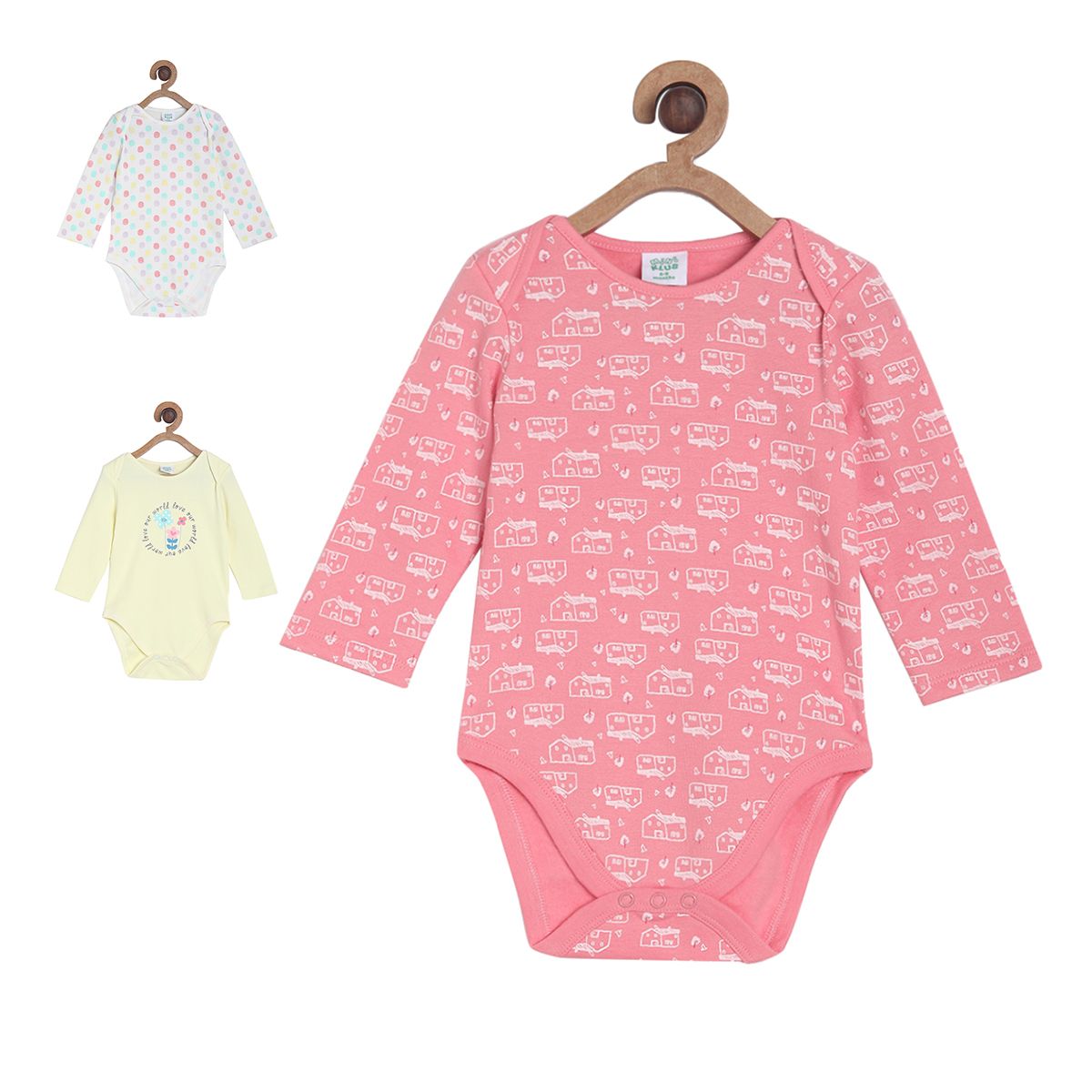 Girls Multi Po3 Bodysuits