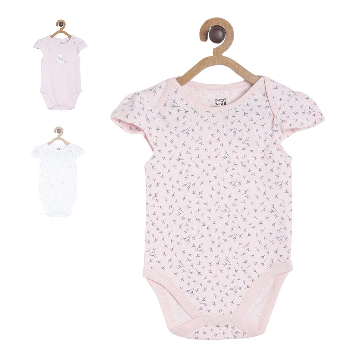 Pack of 3 bodysuit - light baby pink for New Born