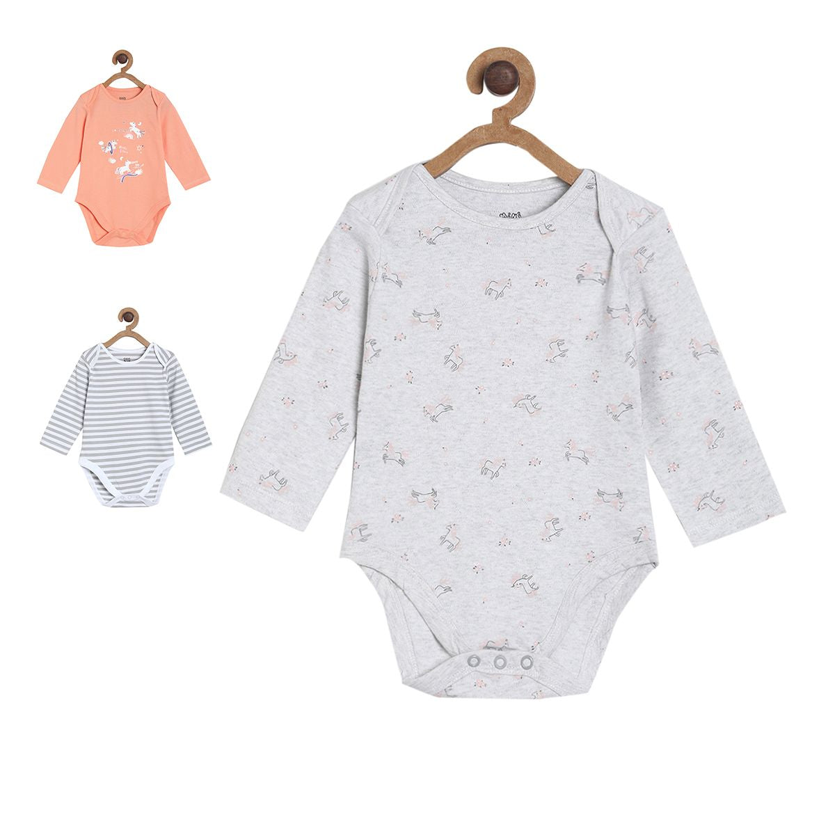 Pack of 3 bodysuit - light grey for New Born