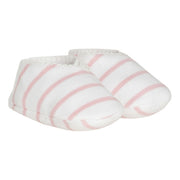 Baby Girls White and Pink Cotton Striped Booties Pack of 1 Pair Soft Pull-On Everyday Footwear