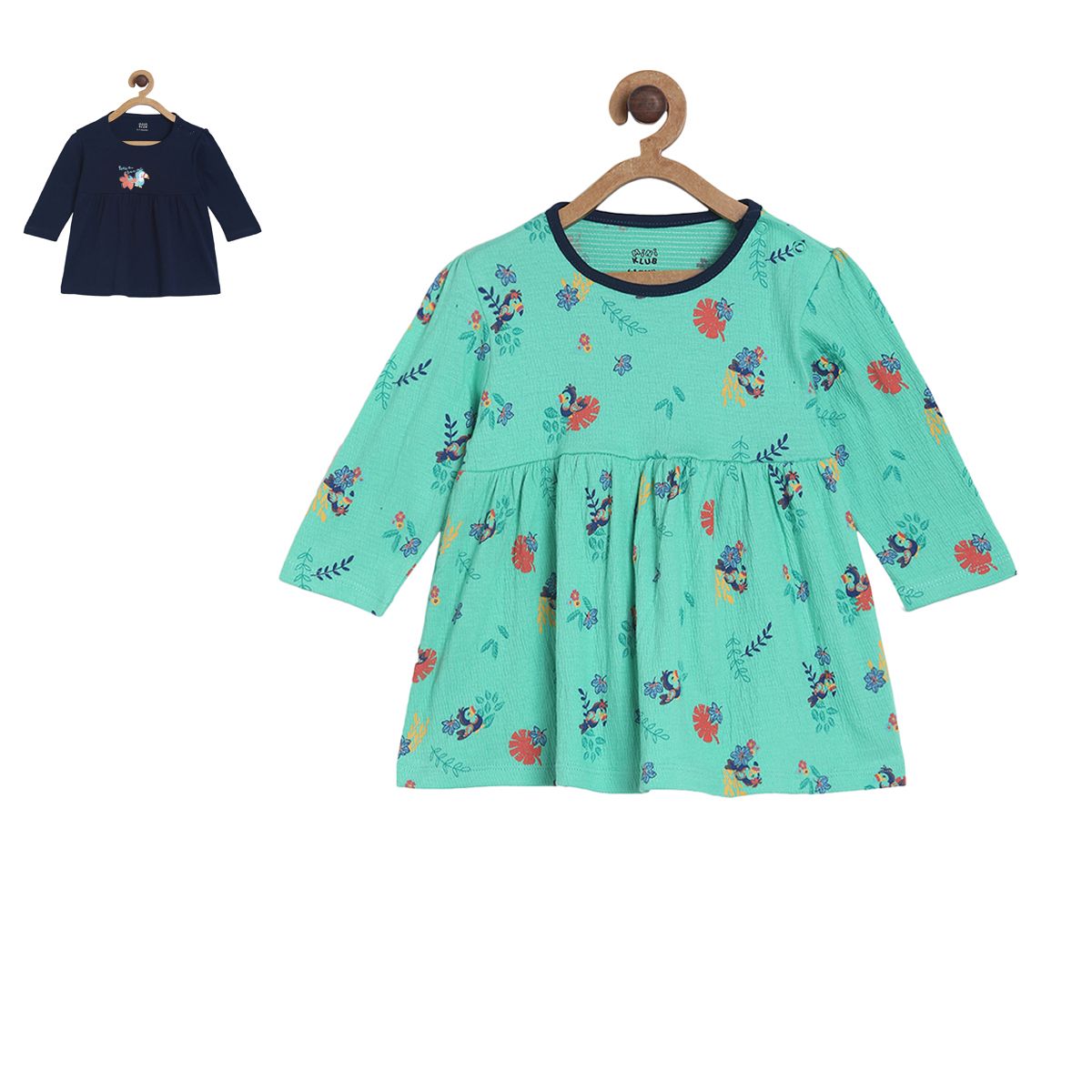 Pack of 2 dress - turquoise green for 0-3 Months