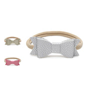 Girls Silver, Gold & Pink Bow Hair Band Set of 3 Fashion Hair Accessories