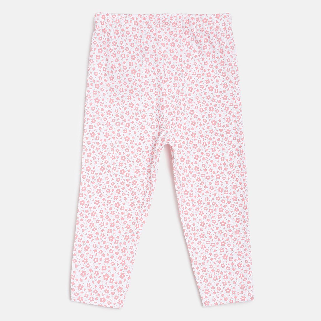 Baby Girls Pink, Mint Green & White Cotton Leggings Pack of 3 Regular Fit Casual Leggings