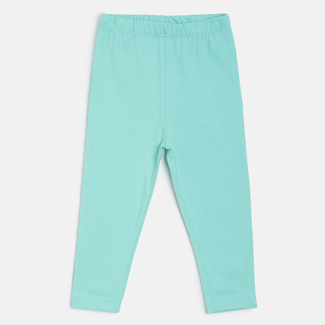 Baby Girls Pink, Mint Green & White Cotton Leggings Pack of 3 Regular Fit Casual Leggings