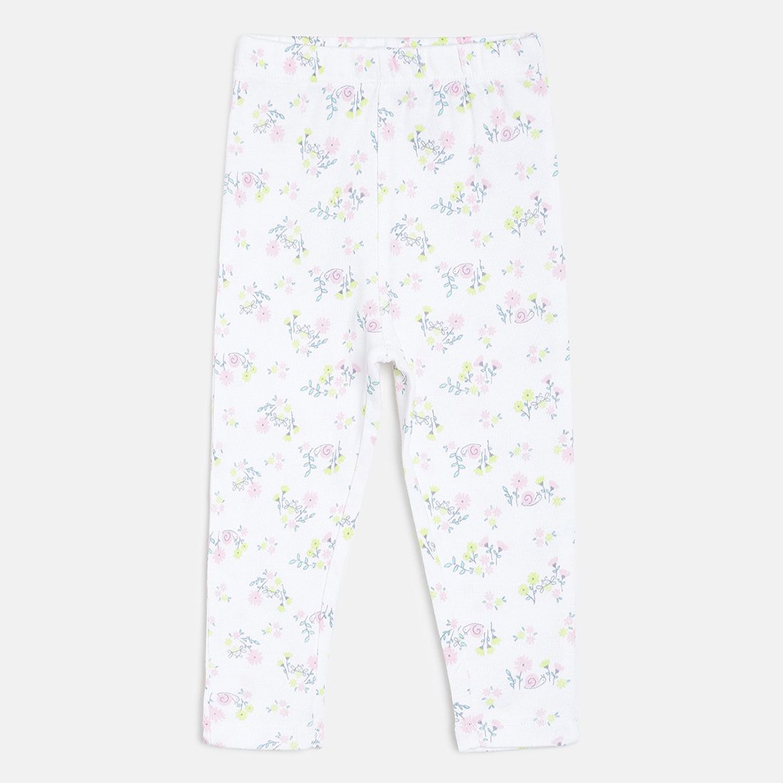 Baby Girls Pink & White Cotton Printed Leggings Pack of 3 Regular Fit Casual Leggings