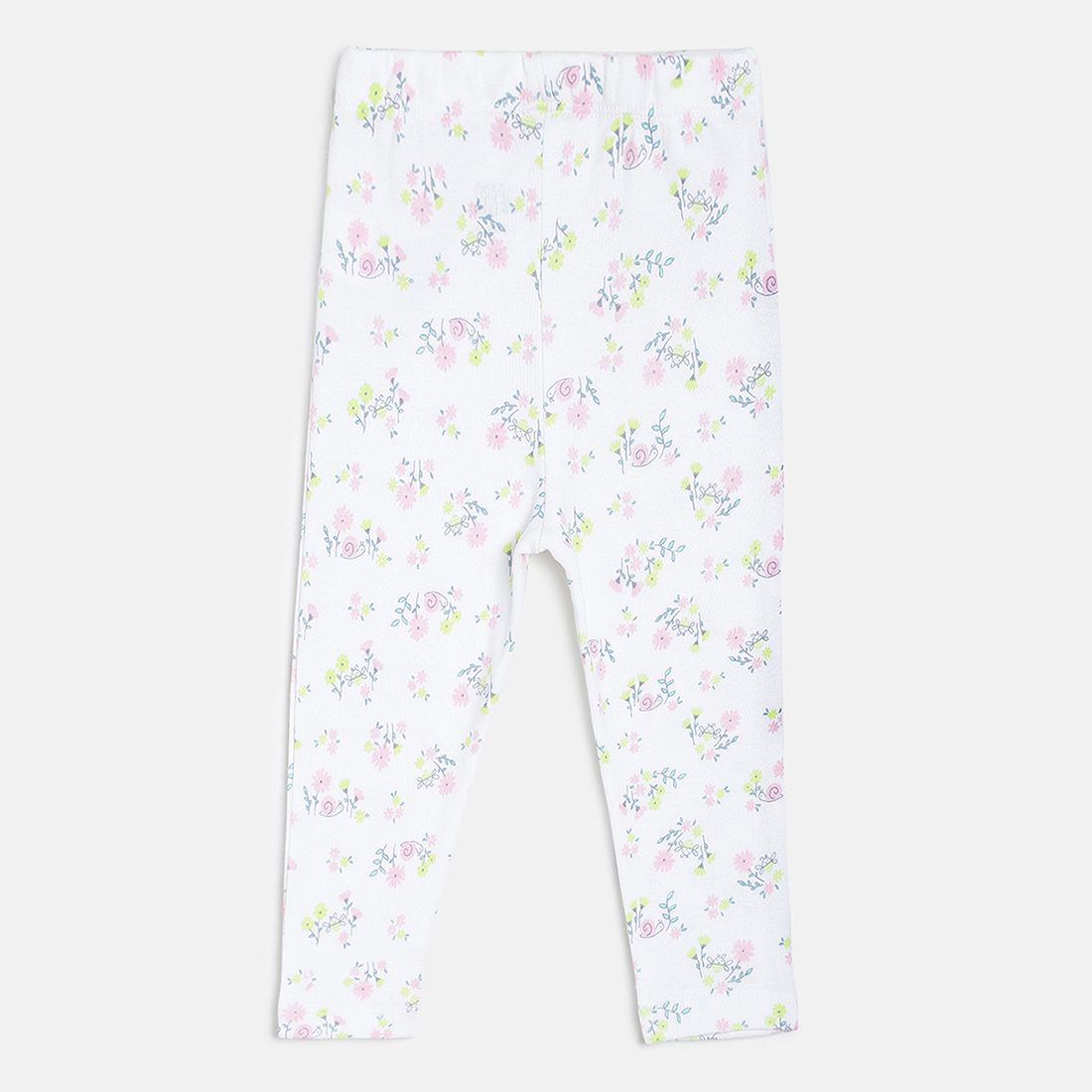Baby Girls Pink & White Cotton Printed Leggings Pack of 3 Regular Fit Casual Leggings