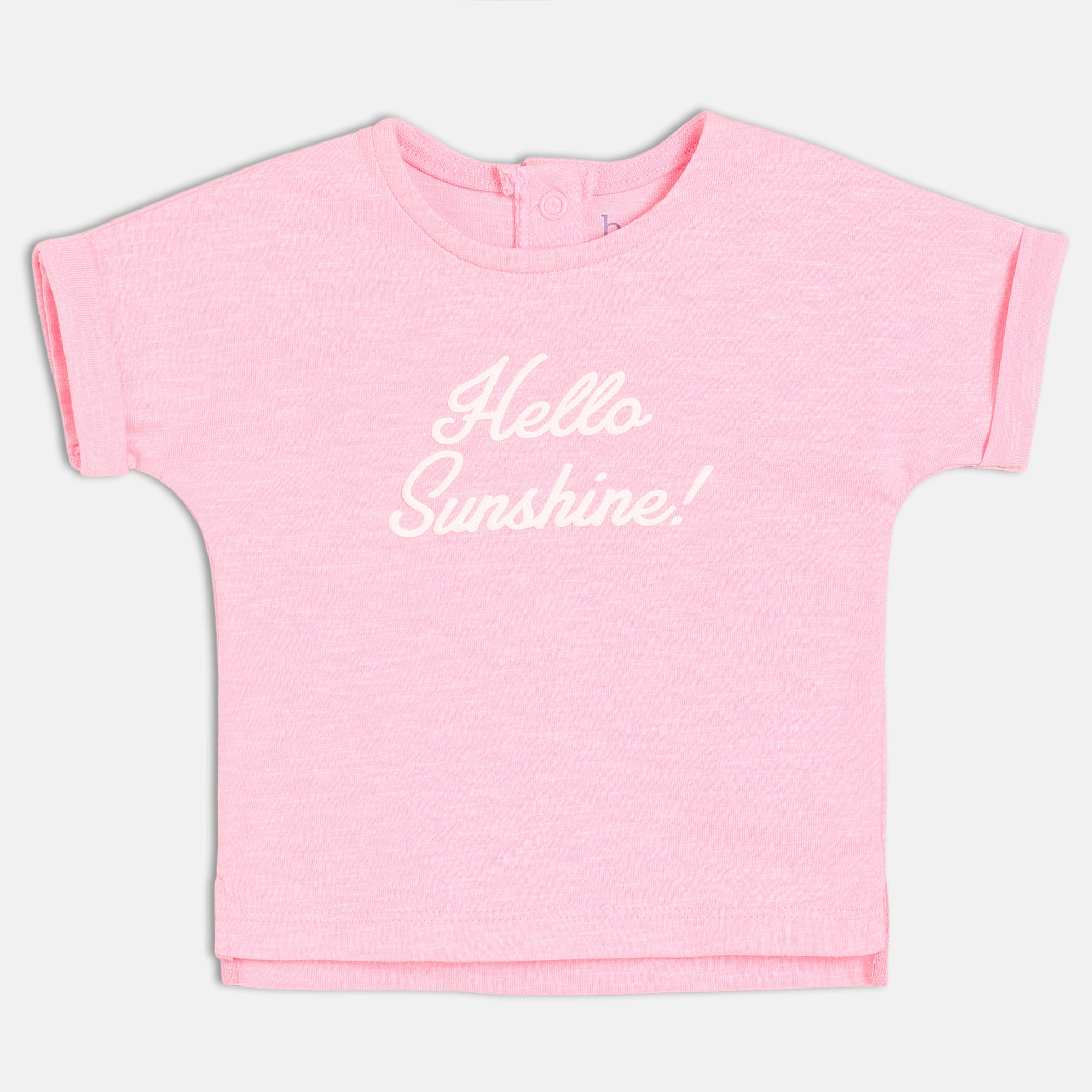 Baby Girls Printed Short Sleeve Tops Pack of two, Pink and White