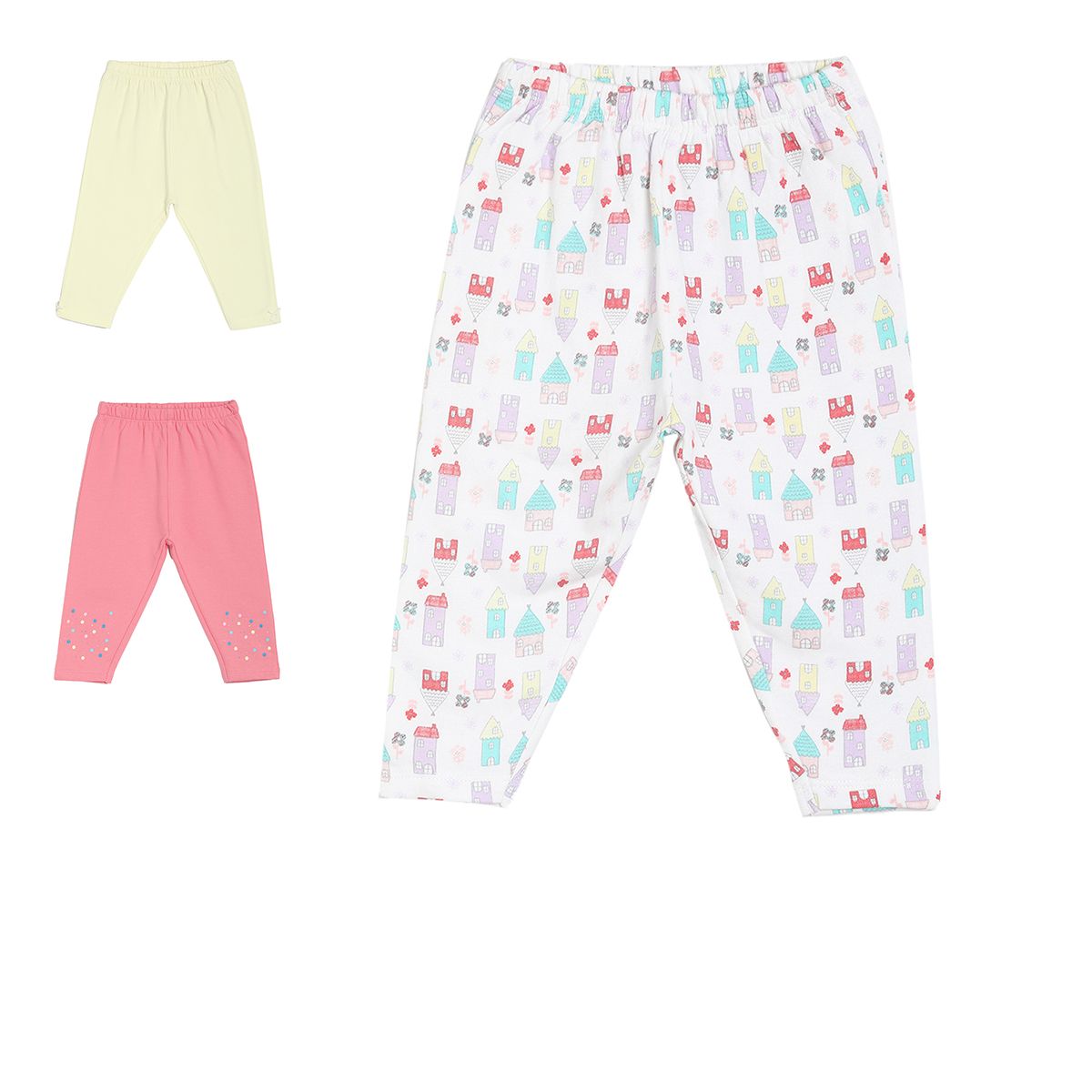 Pack of 3 legging - white for 0-3 Months
