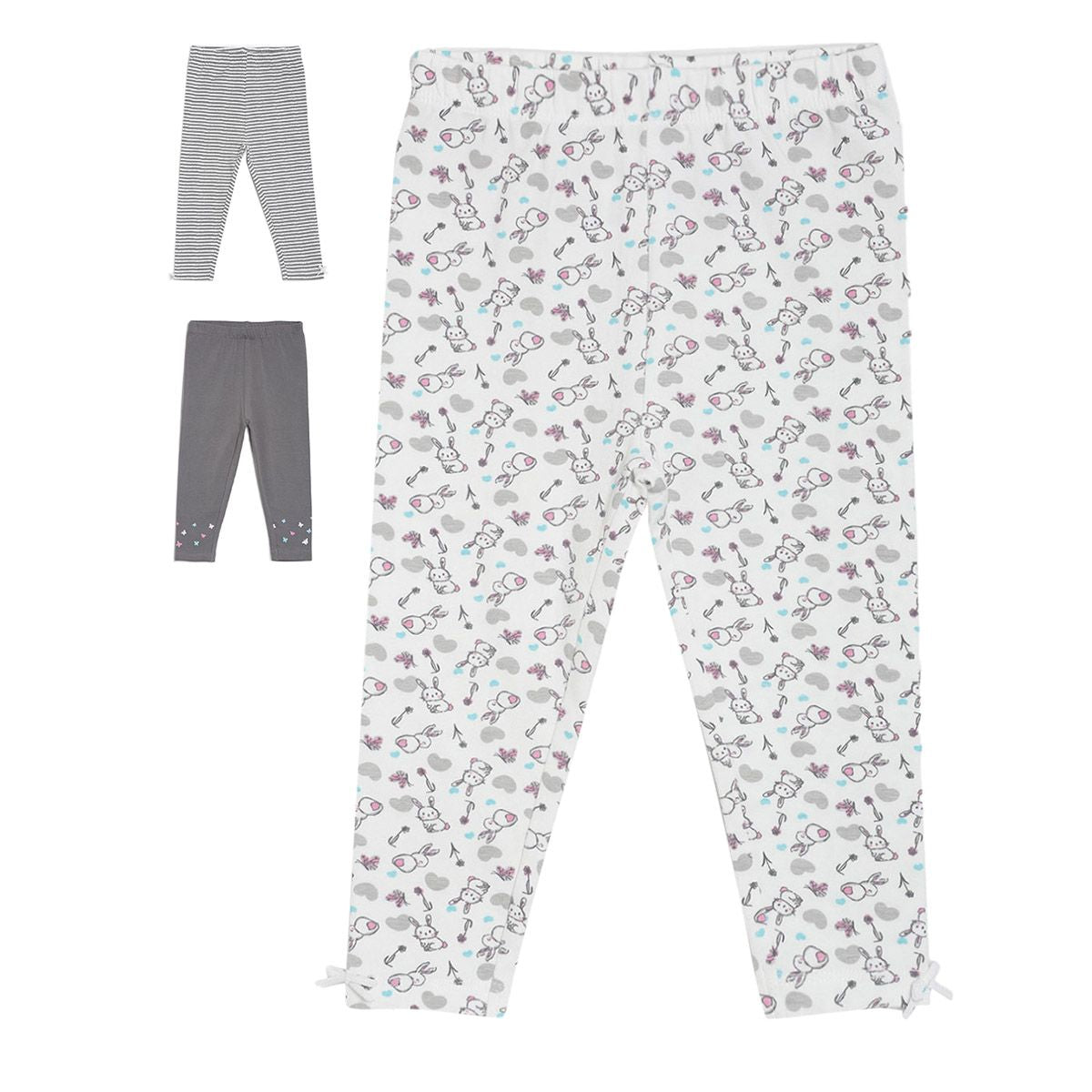 Pack of 3 legging - white & light blue for 0-3 Months