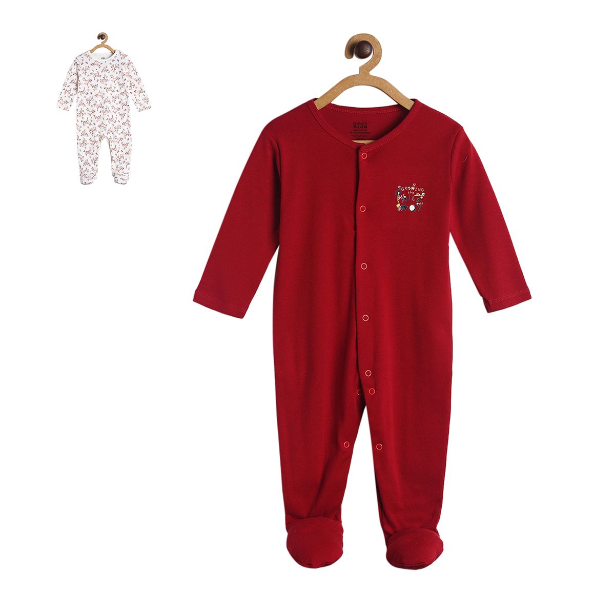 Pack of 2 sleep suit - maroon for New Born