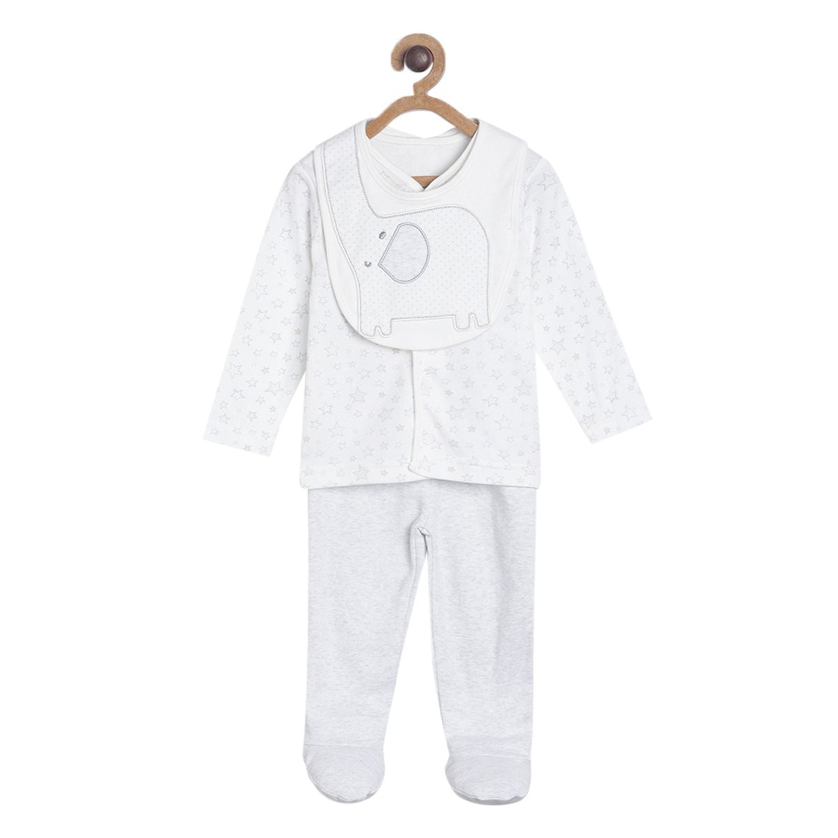 Pack of 4 front open vest and bottom set - white for New Born