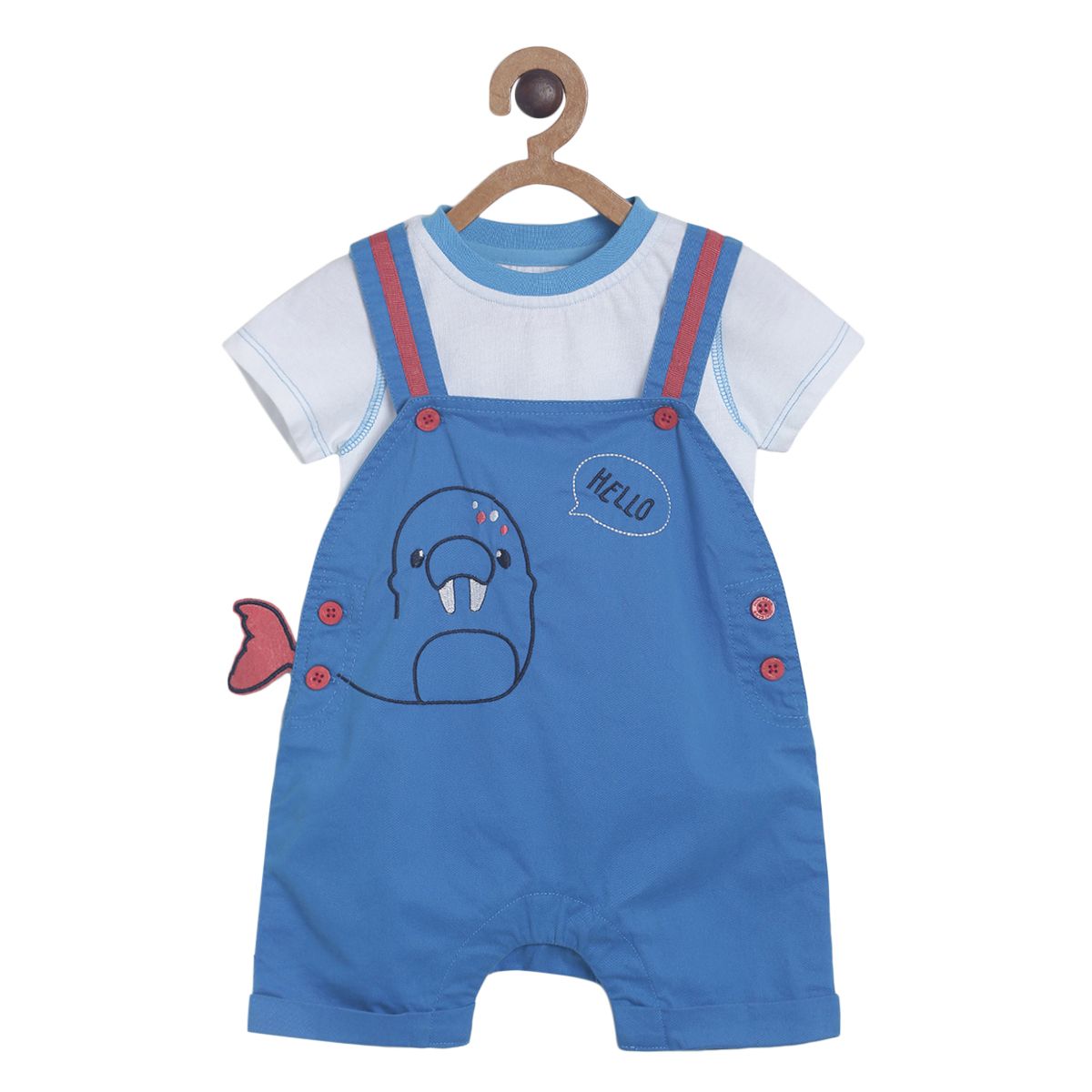 Pack of 2 dungaree set - blue for 3-6 Months