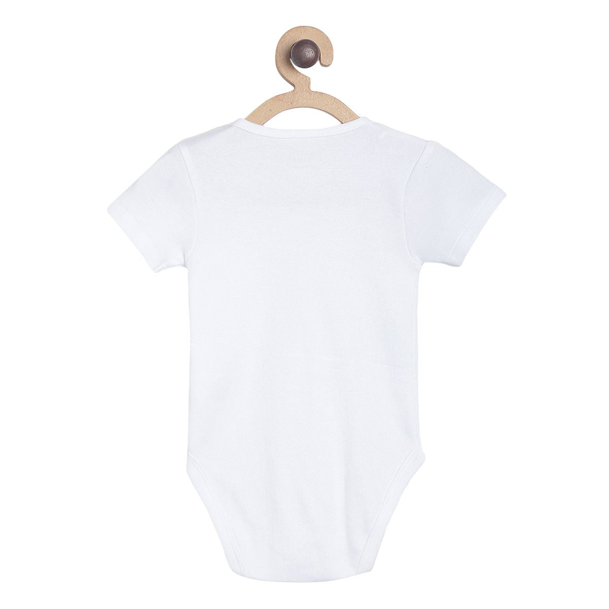 White Graphic Bodysuit With Blue Bottom