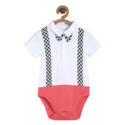 Pack of 2 bodysuit and shorts set - white & red for New Born