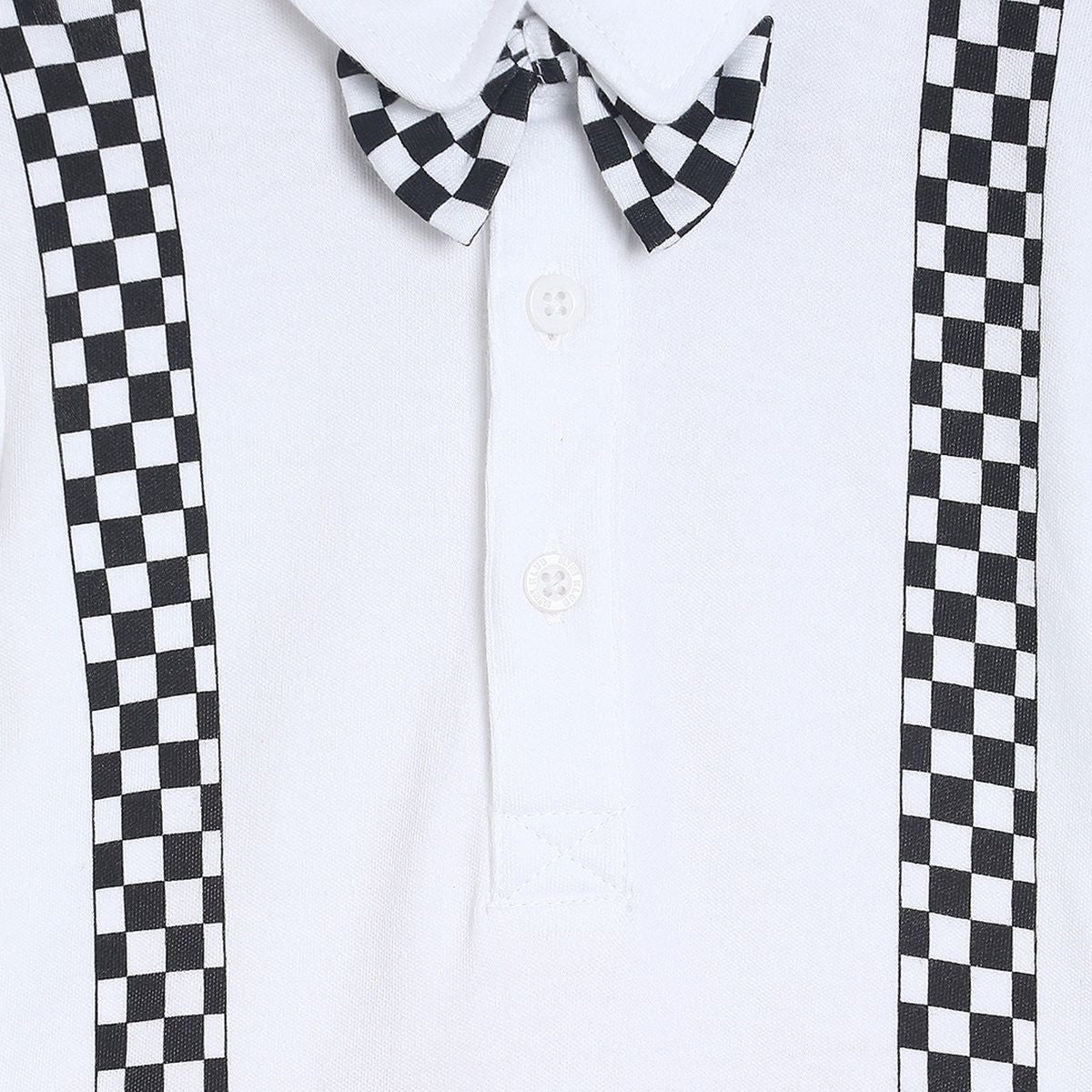 Pack of 2 bodysuit and shorts set - white & red for New Born