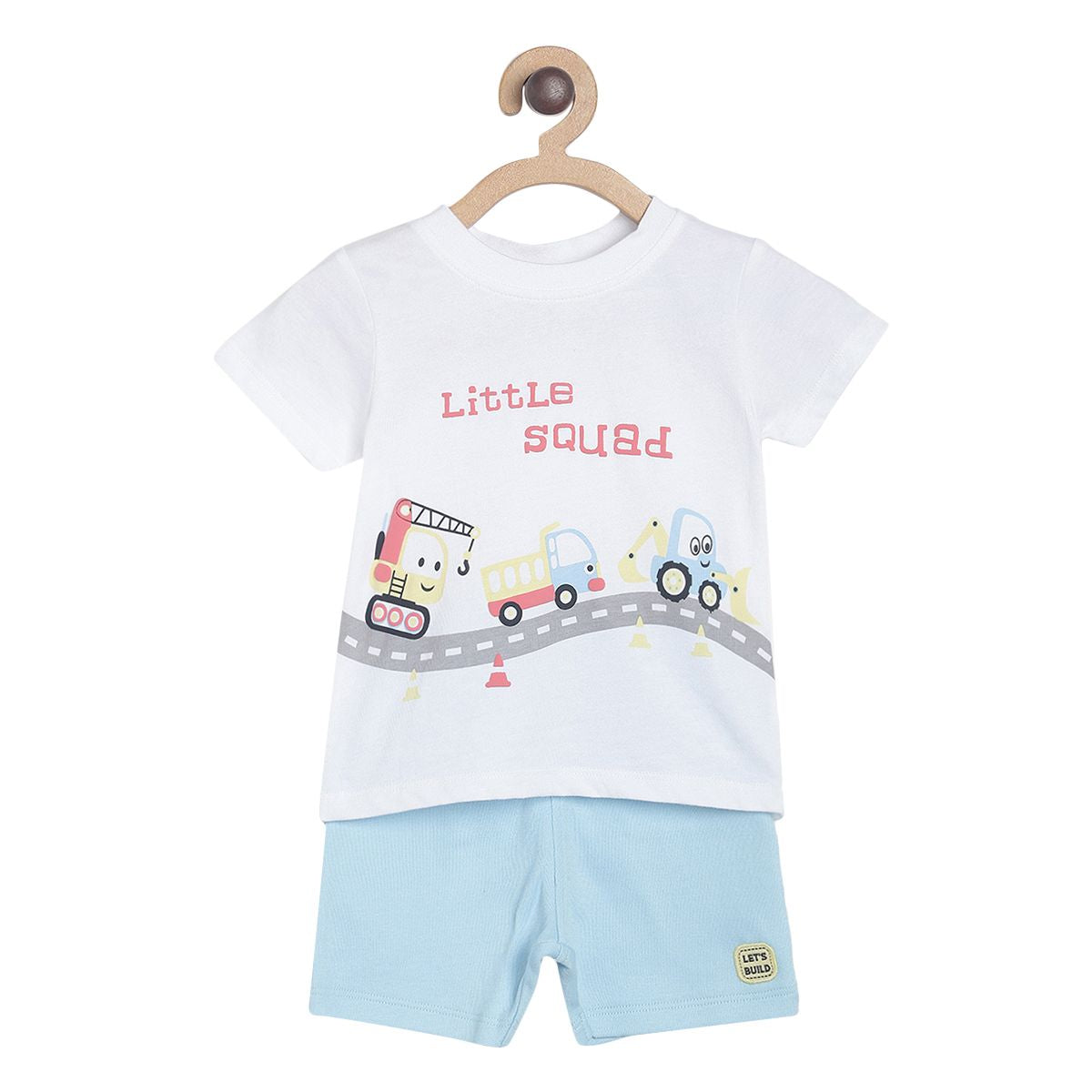 Pack of 2 tee and shorts set - light sky blue & bright yellow for 0-3 Months