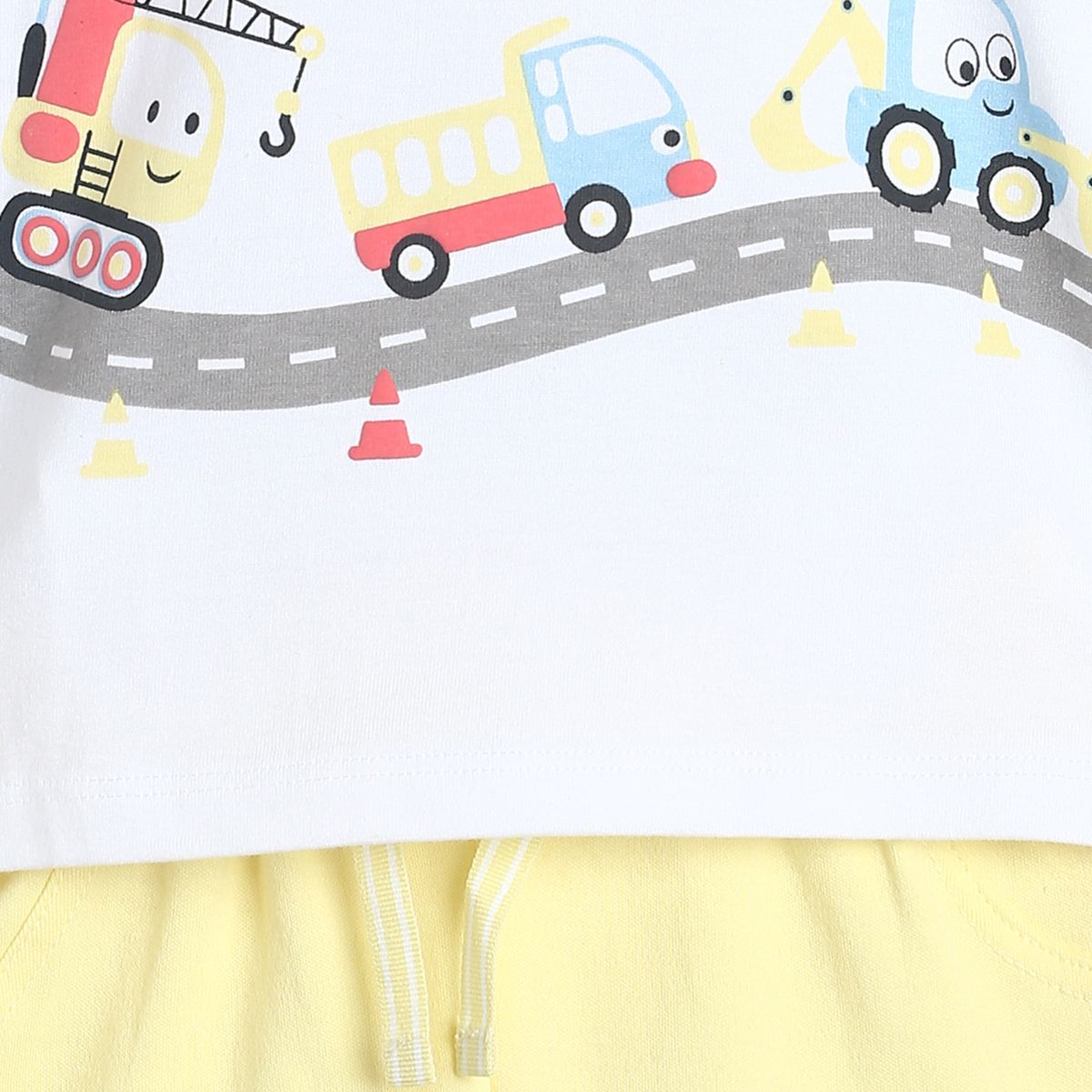 Pack of 2 tee and shorts set - light sky blue & bright yellow for 0-3 Months