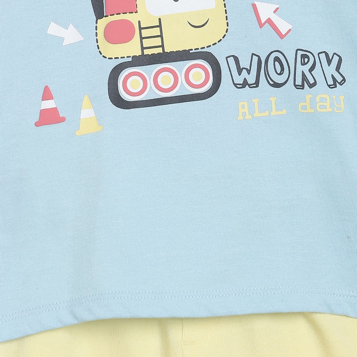 Pack of 2 tee and shorts set - sky blue & yellow for 0-3 Months