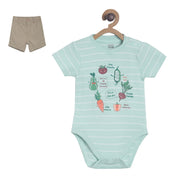 Pack of 2 bodysuit and shorts set - sky blue for New Born