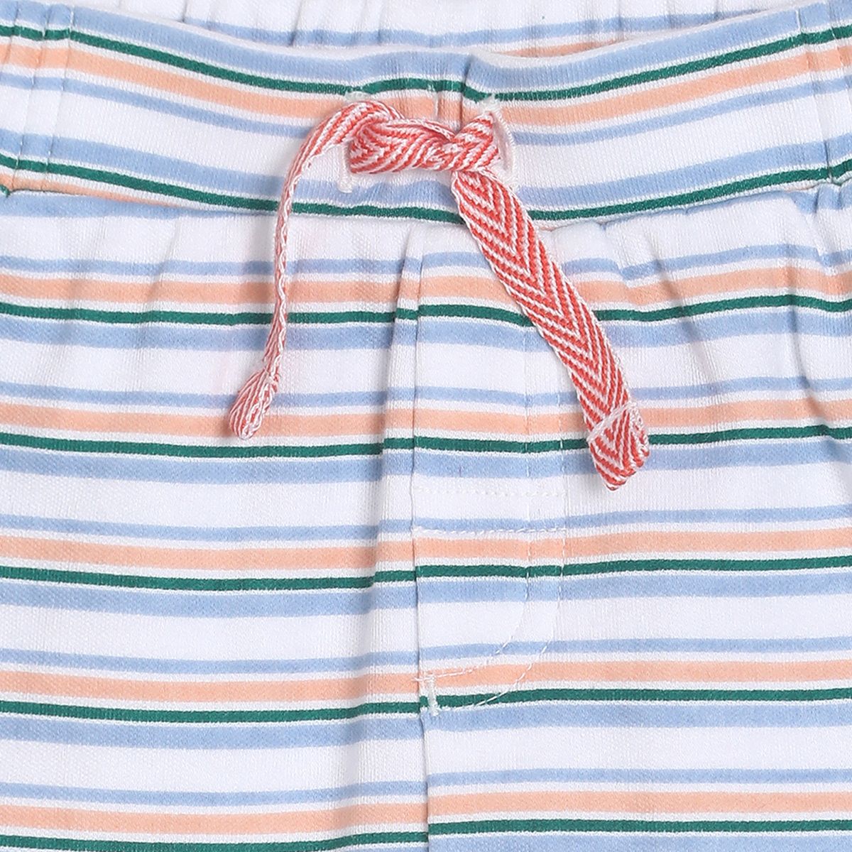 Pack of 2 tee and shorts set - peach & white and blue for 0-3 Months