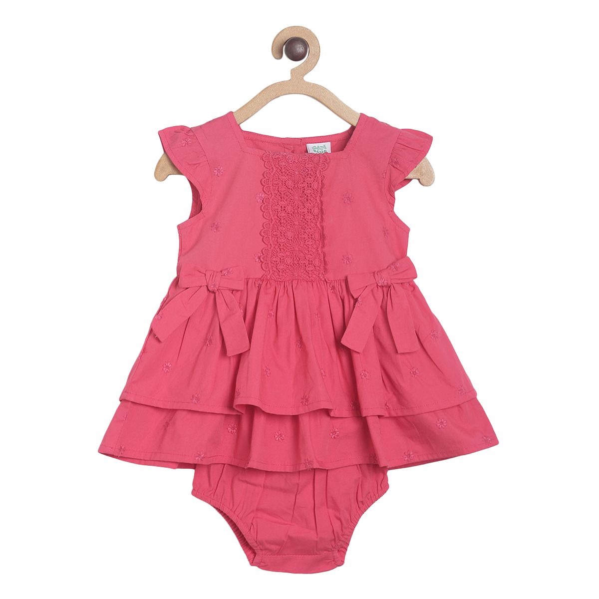 Pack of 2 woven dress with bloomer - red for 0-3 Months