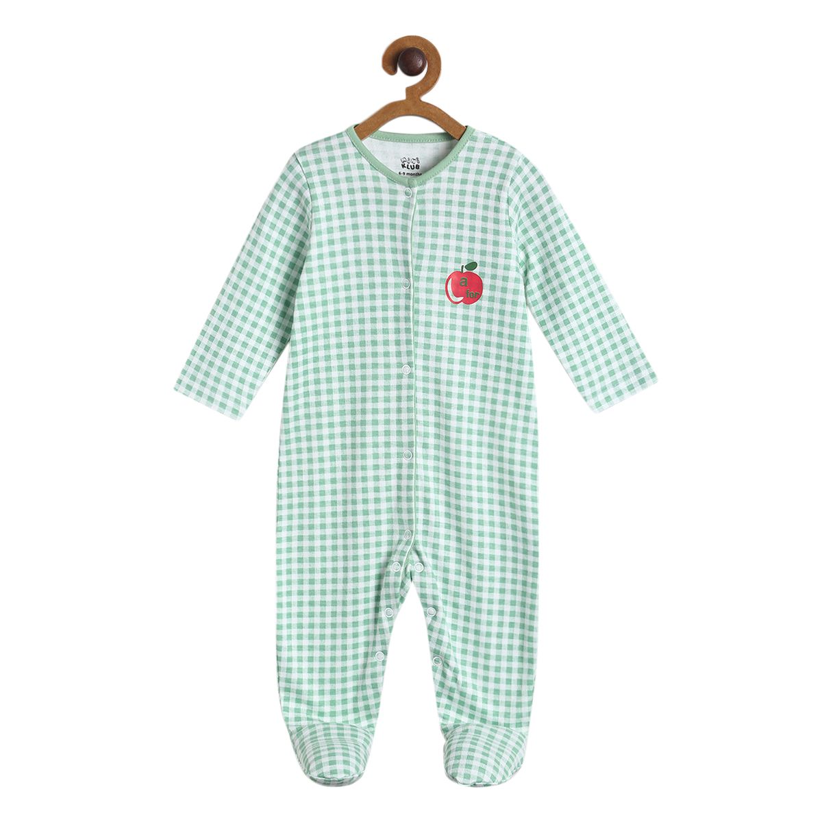 Pack of 1 sleepsuit - green for New Born