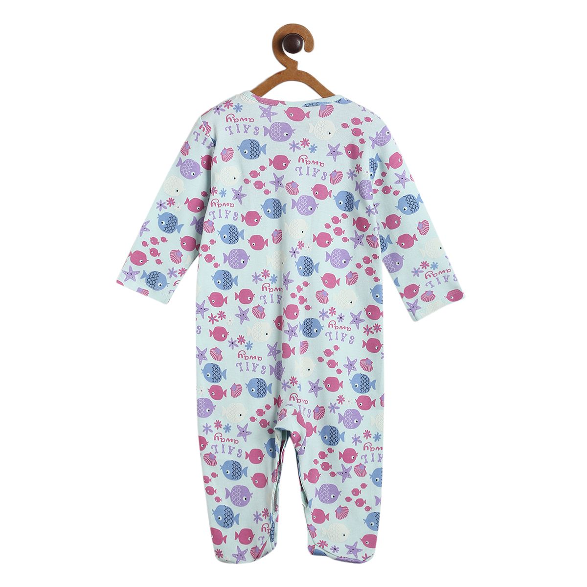 Pack of 1 sleepsuit - white & blue for New Born