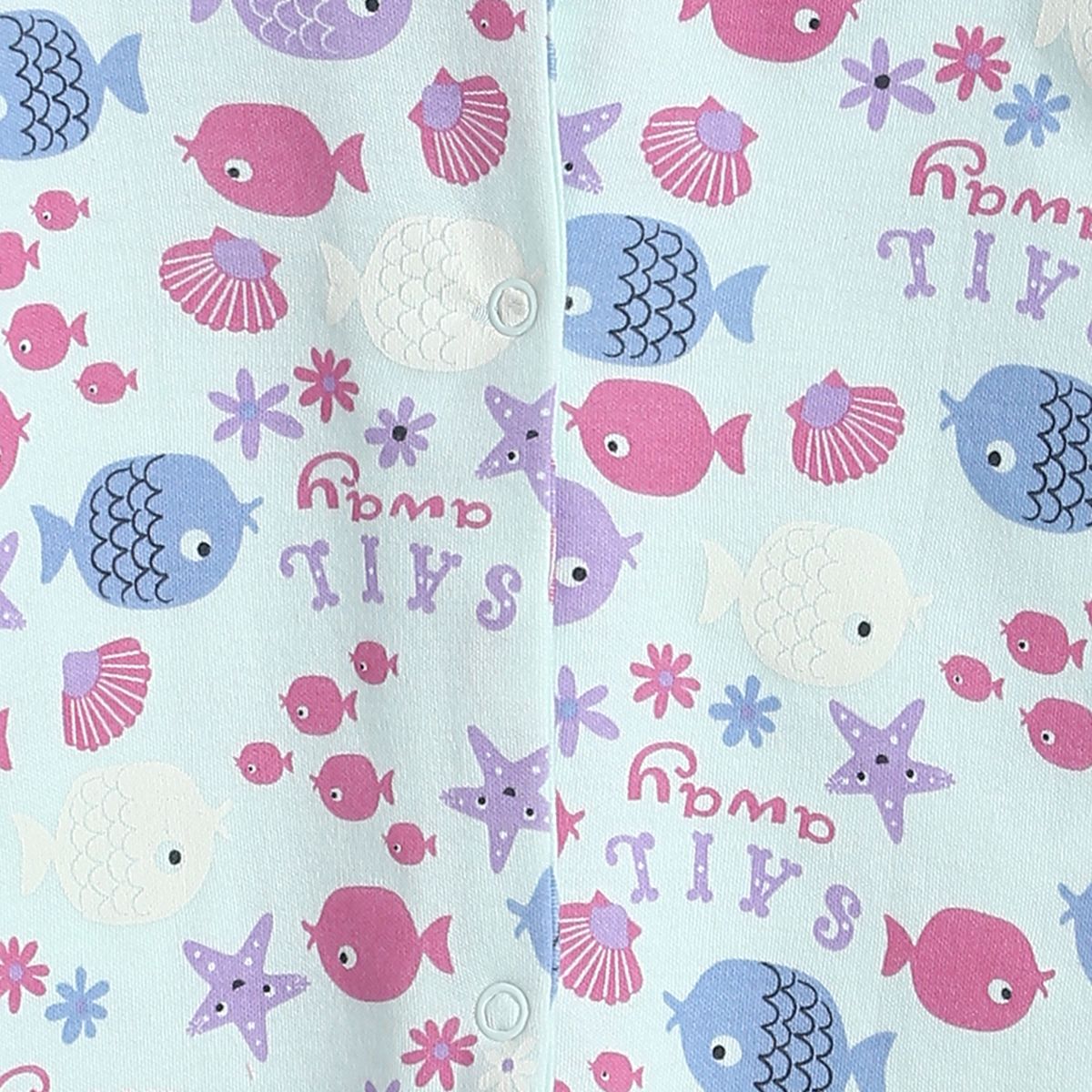 Pack of 1 sleepsuit - white & blue for New Born