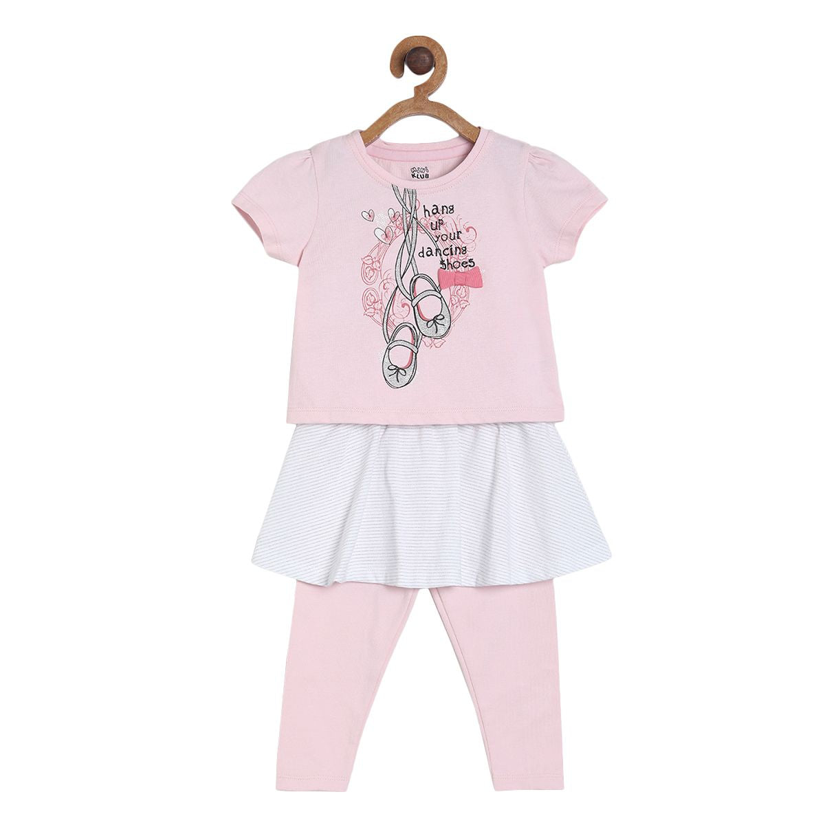 Baby Girls Printed Top and Solid Leggings Set, Pack of 2, Multicolour