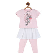 Baby Girls Printed Top and Solid Leggings Set, Pack of 2, Multicolour