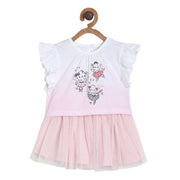 Pack of 2 top and skirt set - white & light baby pink for 0-3 Months