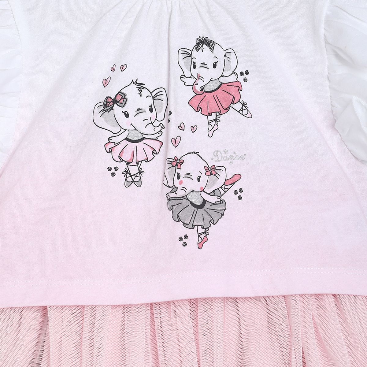 Pack of 2 top and skirt set - white & light baby pink for 0-3 Months