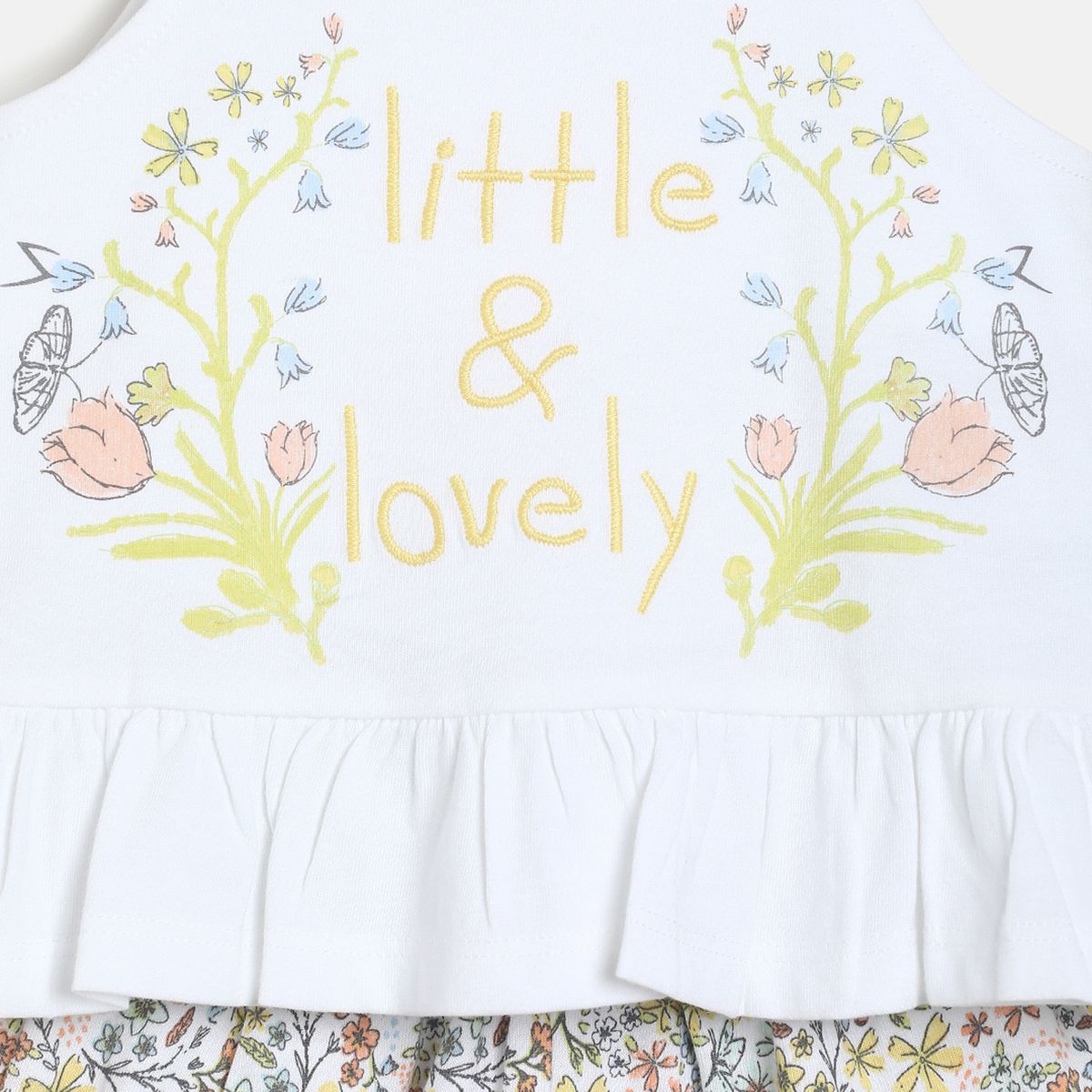 Pack of 2 top and shorts set - white & light blue for 0-3 Months