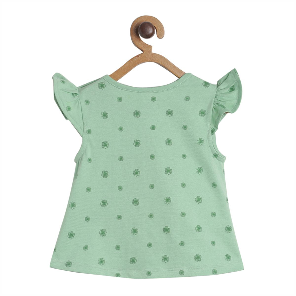 Pack of 2 knit top & knit shorts set - mint green & white for 0-3 Months