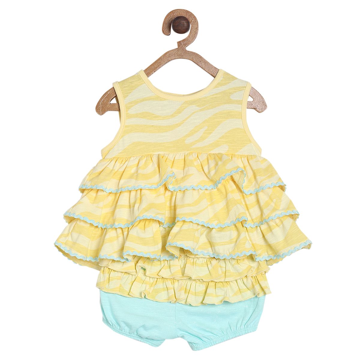 Pack of 2 knit dress with bloomer - yellow for 0-3 Months