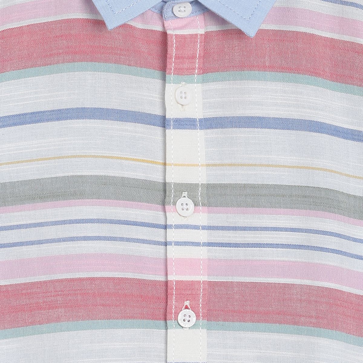 Pack of 1 woven shirt - sky blue & pink for 3-6 Months
