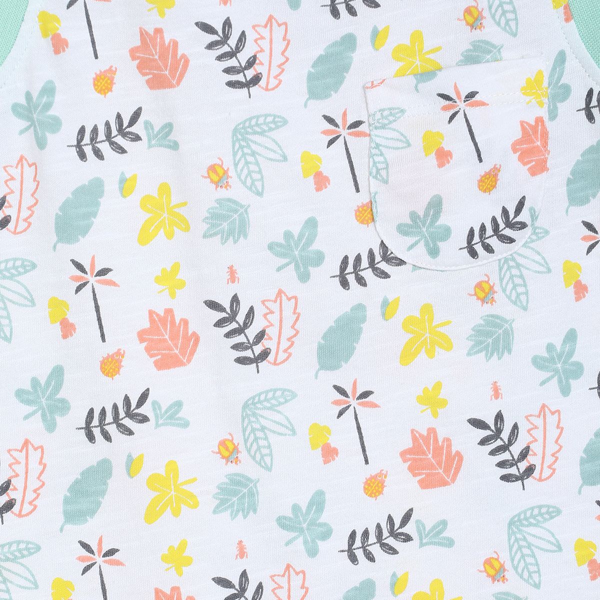 Pack of 1 t-shirt - white & light mint green for 3-6 Months